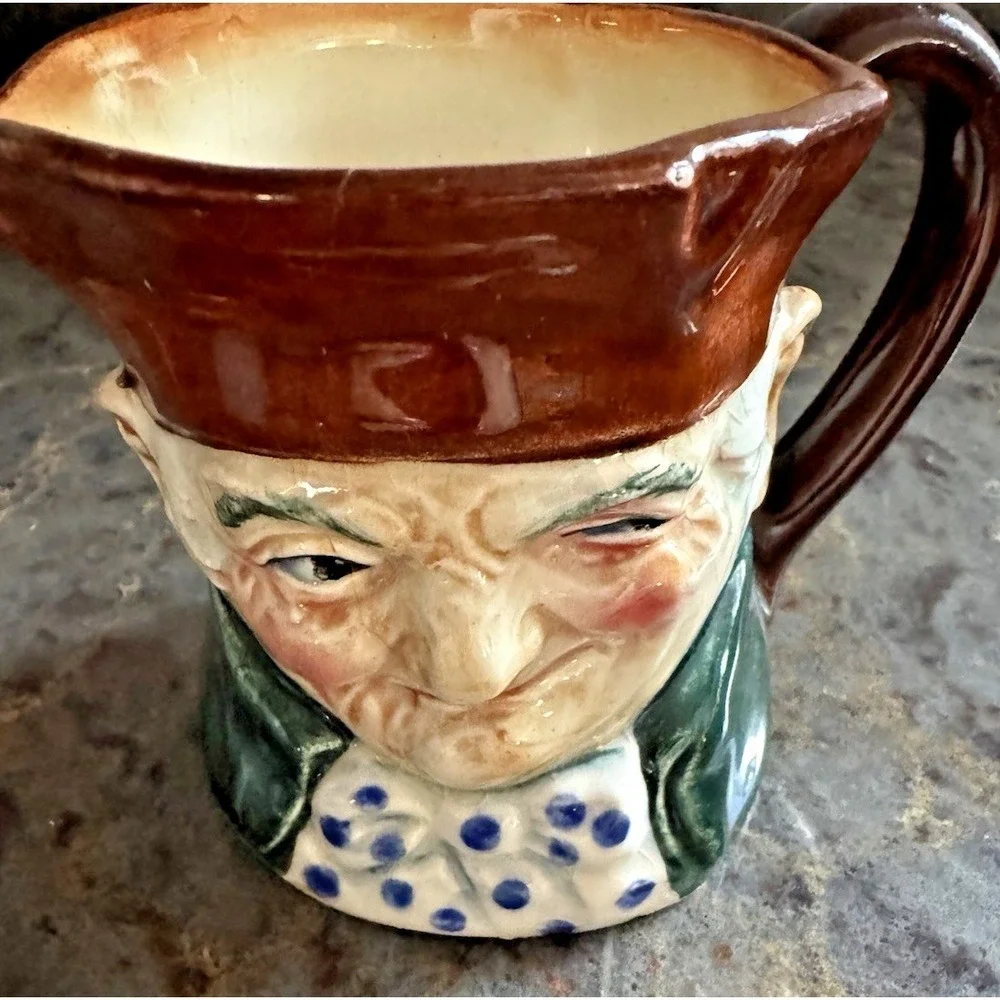 Vintage Toby Jug Mini Character Face Pitcher Winking Man Hand Painted Japan 3 In